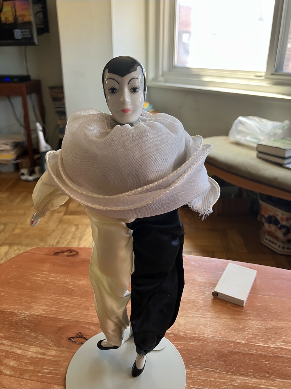 Porcelain Harlequin Decorative Figurine - Black & White